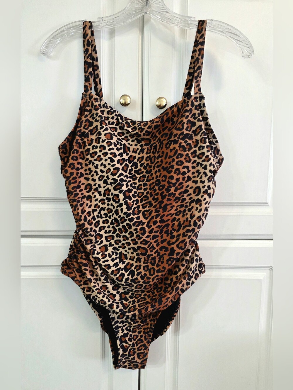 Leopard- Cheetah Print One-Piece Swimsuit by Catherine Malandrino Size Large
